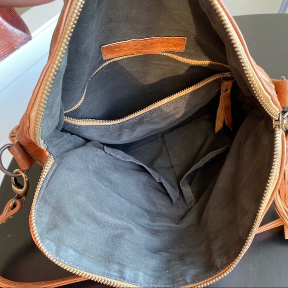 VINTAGE cognac leather handbag - Picture 4 of 5